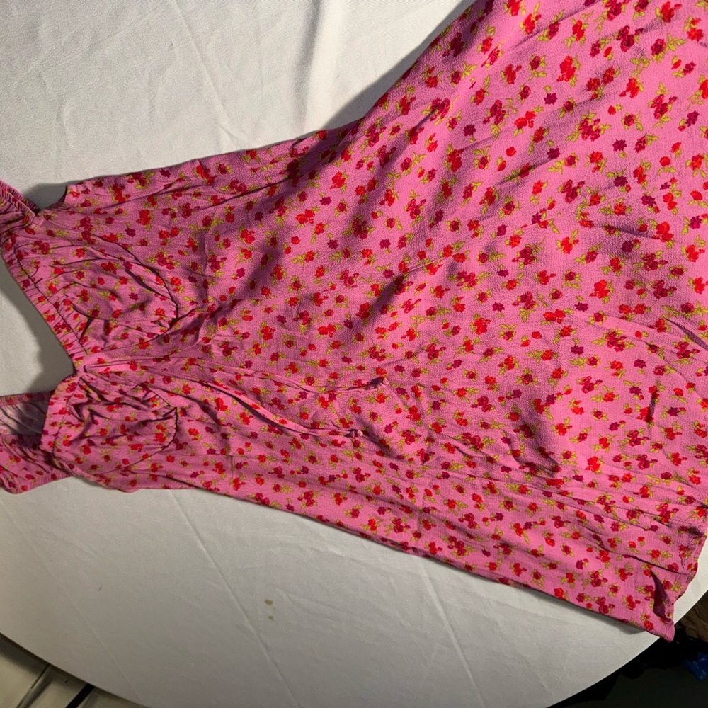 Pink Floral Sleeveless Dress